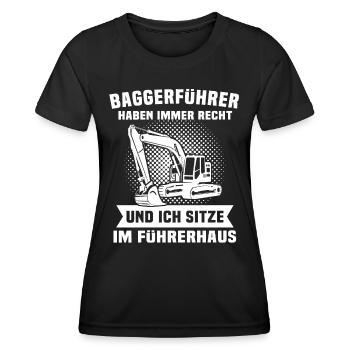Baggerführer Baggerfahrer - Frauen Funktions-T-Shirt - Schwarz - Vorne - AI Model Female 172 light (172cm)