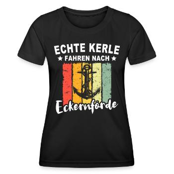 Witzige Eckernförde Sprüche - Frauen Funktions-T-Shirt - Schwarz - Vorne - AI Model Female 172 light (172cm)