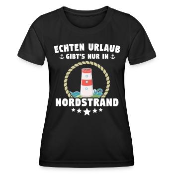 Nordstrand Urlaub - Frauen Funktions-T-Shirt - Schwarz - Vorne - AI Model Female 172 light (172cm)