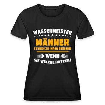 Wassermeister - Frauen Funktions-T-Shirt - Schwarz - Vorne - AI Model Female 172 light (172cm)