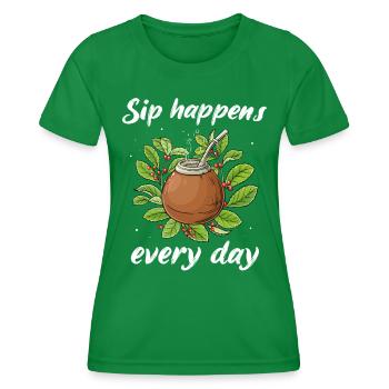 Yerba mate tea - Women's Functional T-Shirt - kelly green - Front - AI Model Female 172 dark (172cm)