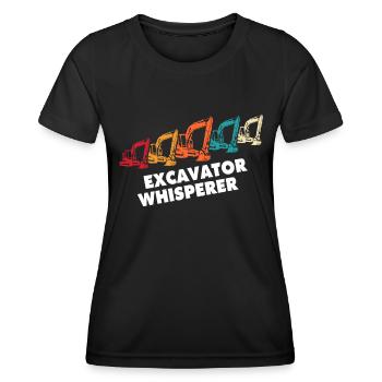 Excavator Whisperer Love Excavator Driver - Women's Functional T-Shirt - black - Front - AI Model Female 172 light (172cm)