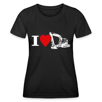 J’adore les pelles hydrauliques - T-shirt sport Femme - noir - Devant - AI Model Female 172 light (172cm)