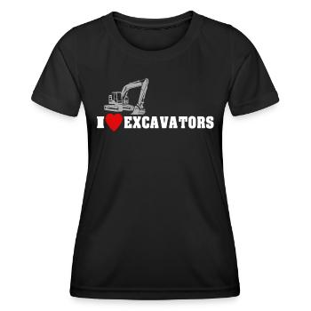 Bagger Liebe Baggern - Frauen Funktions-T-Shirt - Schwarz - Vorne - AI Model Female 172 light (172cm)