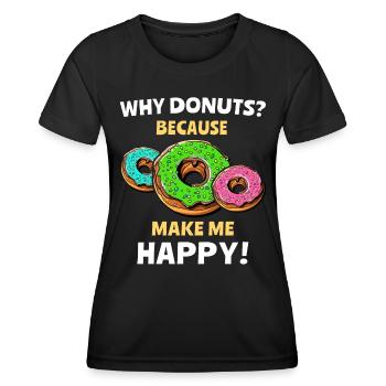 Joyeux beignets - T-shirt sport Femme - noir - Devant - AI Model Female 172 light (172cm)