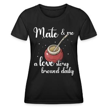 Mate Tee Bombilla - Frauen Funktions-T-Shirt - Schwarz - Vorne - AI Model Female 172 light (172cm)