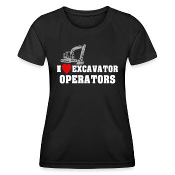 Baggern Ich Liebe Bagger - Frauen Funktions-T-Shirt - Schwarz - Vorne - AI Model Female 172 light (172cm)
