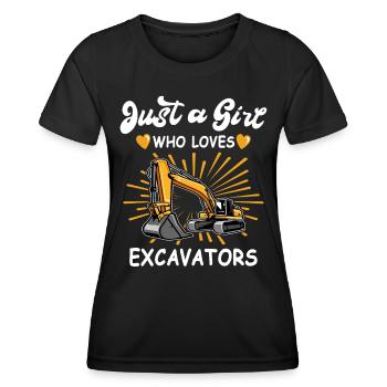 Excavatrice Fille Excavator Opérateur - T-shirt sport Femme - noir - Devant - AI Model Female 172 light (172cm)