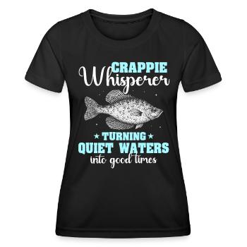 Sonnenbarsch Angeln Crappie Fishing - Frauen Funktions-T-Shirt - Schwarz - Vorne - AI Model Female 172 light (172cm)