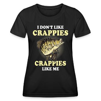 Crappie Fishing Sonnenbarsch Angler - Frauen Funktions-T-Shirt - Schwarz - Vorne - AI Model Female 172 light (172cm)