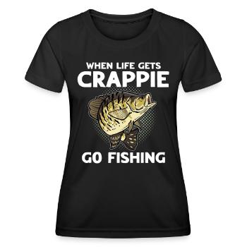 Sonnenbarsch Angeln Crappie Fishing - Frauen Funktions-T-Shirt - Schwarz - Vorne - AI Model Female 172 light (172cm)