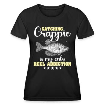 Sonnenbarsch Angeln Crappie Fishing - Frauen Funktions-T-Shirt - Schwarz - Vorne - AI Model Female 172 light (172cm)