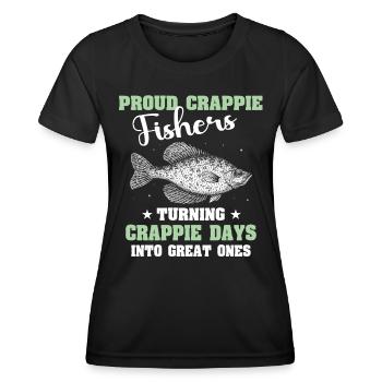 Crappie Sonnenbarsch Angler - Frauen Funktions-T-Shirt - Schwarz - Vorne - AI Model Female 172 light (172cm)