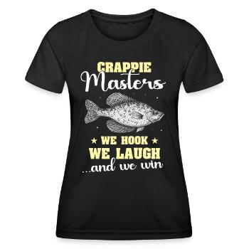 Crappie Fishing Sonnenbarsch Angler - Frauen Funktions-T-Shirt - Schwarz - Vorne - AI Model Female 172 light (172cm)