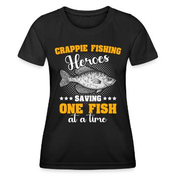 Crappie Fishing - Frauen Funktions-T-Shirt - Schwarz - Vorne - AI Model Female 172 light (172cm)