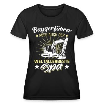 Baggerfahrer Opa - Frauen Funktions-T-Shirt - Schwarz - Vorne - AI Model Female 172 light (172cm)