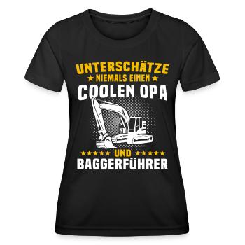 Baggerfahrer Baggerführer Opas - Frauen Funktions-T-Shirt - Schwarz - Vorne - AI Model Female 172 light (172cm)