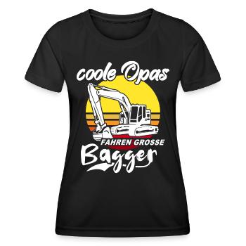 Baggerfahrer Opa Baggerführer - Frauen Funktions-T-Shirt - Schwarz - Vorne - AI Model Female 172 light (172cm)
