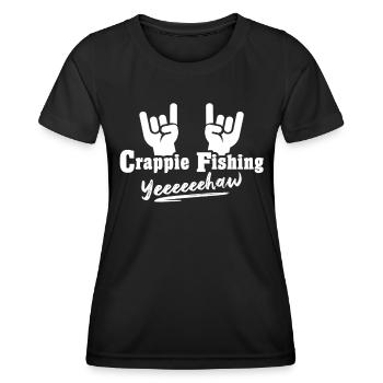 Sunfish Crappie Fishing - Women's Functional T-Shirt - black - Front - AI Model Female 172 light (172cm)