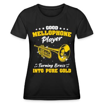 Mellophone Musicien Mellophoniste - T-shirt sport Femme - noir - Devant - AI Model Female 172 light (172cm)