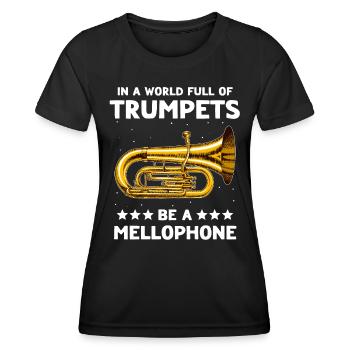 Mellophone Musician Mellophonist - Women's Functional T-Shirt - black - Front - AI Model Female 172 light (172cm)