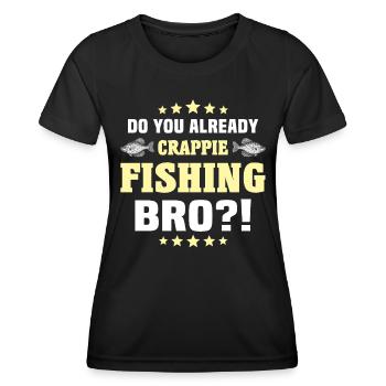 Sonnenbarsch Crappie Fishing - Frauen Funktions-T-Shirt - Schwarz - Vorne - AI Model Female 172 light (172cm)
