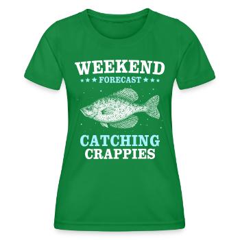 Sunbass Perch Crappie Fishing - Women's Functional T-Shirt - kelly green - Front - AI Model Female 172 dark (172cm)