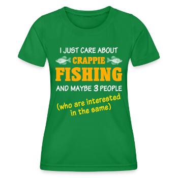Sunbass Perch Crappie Fishing - Women's Functional T-Shirt - kelly green - Front - AI Model Female 172 dark (172cm)