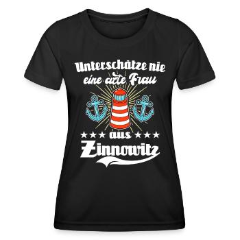 Zinnowitz Frau Zinnowitzerin - Frauen Funktions-T-Shirt - Schwarz - Vorne - AI Model Female 172 light (172cm)