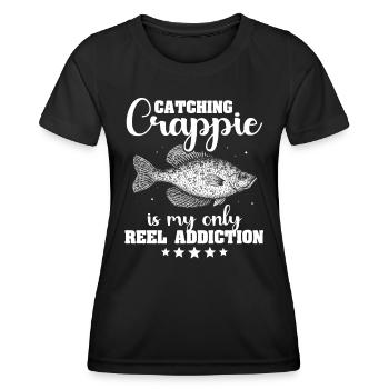 Angler Crappie Fish - Frauen Funktions-T-Shirt - Schwarz - Vorne - AI Model Female 172 light (172cm)