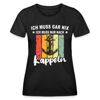 Kappeln - Frauen Funktions-T-Shirt - Schwarz - Vorne - AI Model Female 172 light (172cm)