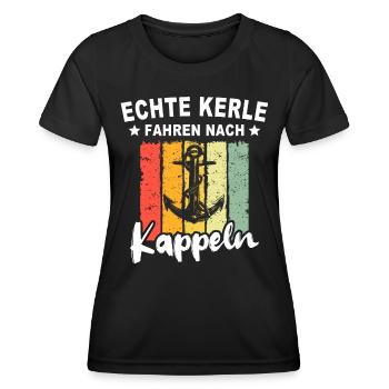 Kappeln - Frauen Funktions-T-Shirt - Schwarz - Vorne - AI Model Female 172 light (172cm)