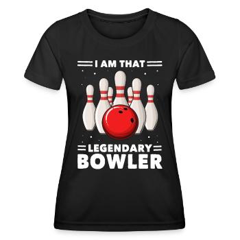 Bowling Boule de bowling Bowling Bowler - T-shirt sport Femme - noir - Devant - AI Model Female 172 light (172cm)