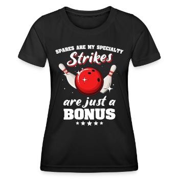 Bowling - T-shirt sport Femme - noir - Devant - AI Model Female 172 light (172cm)