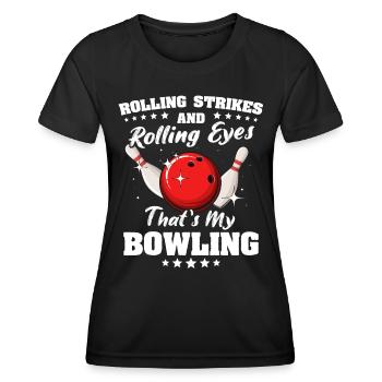 Bowling Bowler - Frauen Funktions-T-Shirt - Schwarz - Vorne - AI Model Female 172 light (172cm)
