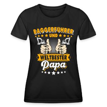 Baggerfahrer Papa - Frauen Funktions-T-Shirt - Schwarz - Vorne - AI Model Female 172 light (172cm)