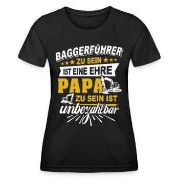 Baggerfahrer Papa - Frauen Funktions-T-Shirt - Schwarz - Vorne - AI Model Female 172 light (172cm)