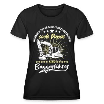 Baggerfahrer Papa - Frauen Funktions-T-Shirt - Schwarz - Vorne - AI Model Female 172 light (172cm)