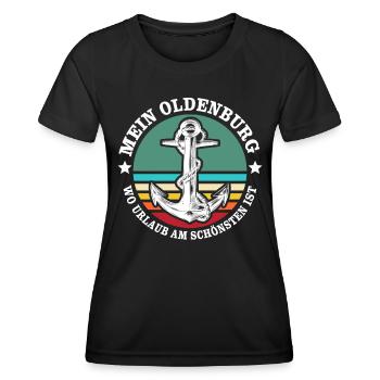 Oldenburg Urlaub - Frauen Funktions-T-Shirt - Schwarz - Vorne - AI Model Female 172 light (172cm)