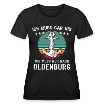 Oldenburg Urlaub - Frauen Funktions-T-Shirt - Schwarz - Vorne - AI Model Female 172 light (172cm)
