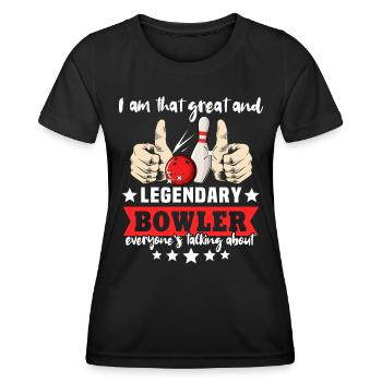 Bowling Boule de bowling Bowler - T-shirt sport Femme - noir - Devant - AI Model Female 172 light (172cm)