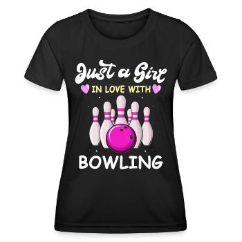 Bowling Bowler - Frauen Funktions-T-Shirt - Schwarz - Vorne - AI Model Female 172 light (172cm)