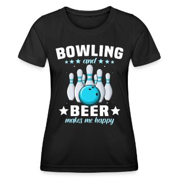 Bowling Bowler - Frauen Funktions-T-Shirt - Schwarz - Vorne - AI Model Female 172 light (172cm)