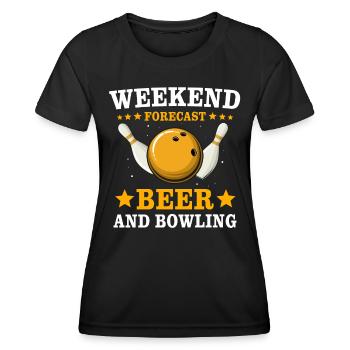 Bowling Bowler - Frauen Funktions-T-Shirt - Schwarz - Vorne - AI Model Female 172 light (172cm)