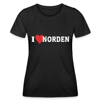 I Love Norden Liebe - Frauen Funktions-T-Shirt - Schwarz - Vorne - AI Model Female 172 light (172cm)