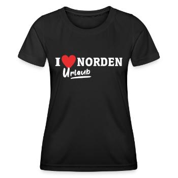 Ich Liebe Norden - Frauen Funktions-T-Shirt - Schwarz - Vorne - AI Model Female 172 light (172cm)