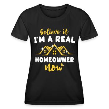 Hausbesitzer Homeowner - Frauen Funktions-T-Shirt - Schwarz - Vorne - AI Model Female 172 light (172cm)