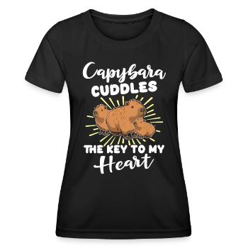 Capybara Sprüche - Frauen Funktions-T-Shirt - Schwarz - Vorne - AI Model Female 172 light (172cm)