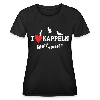 Kappeln Liebe Kappelner - Frauen Funktions-T-Shirt - Schwarz - Vorne - AI Model Female 172 light (172cm)