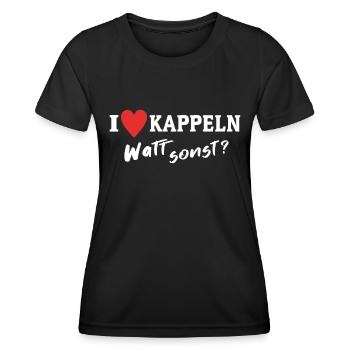 I Love Kappeln Stadt - Frauen Funktions-T-Shirt - Schwarz - Vorne - AI Model Female 172 light (172cm)